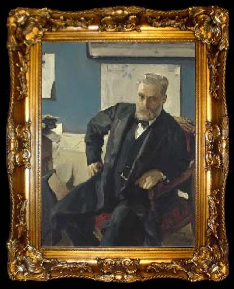framed  Valentin Serov Portrait of Emanuel Nobel,, ta009-2